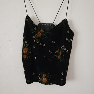 Zara velvet floral tank